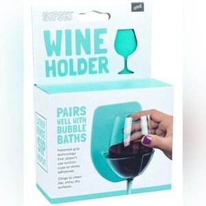 Aqua Suction Wine Holder - Teal Wine Glass Mount